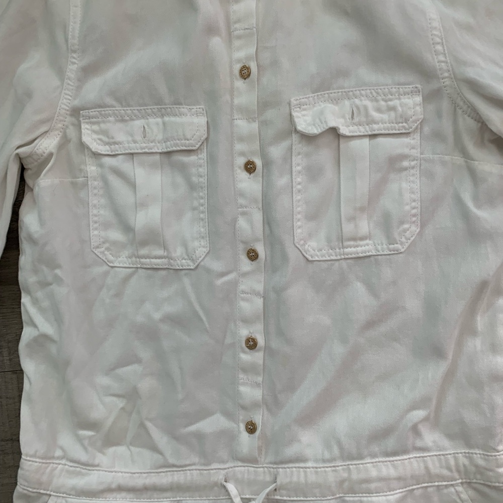 Melissa Odabash white denim Button-Up long sleeve size M - Picture 4 of 4